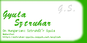 gyula sztruhar business card